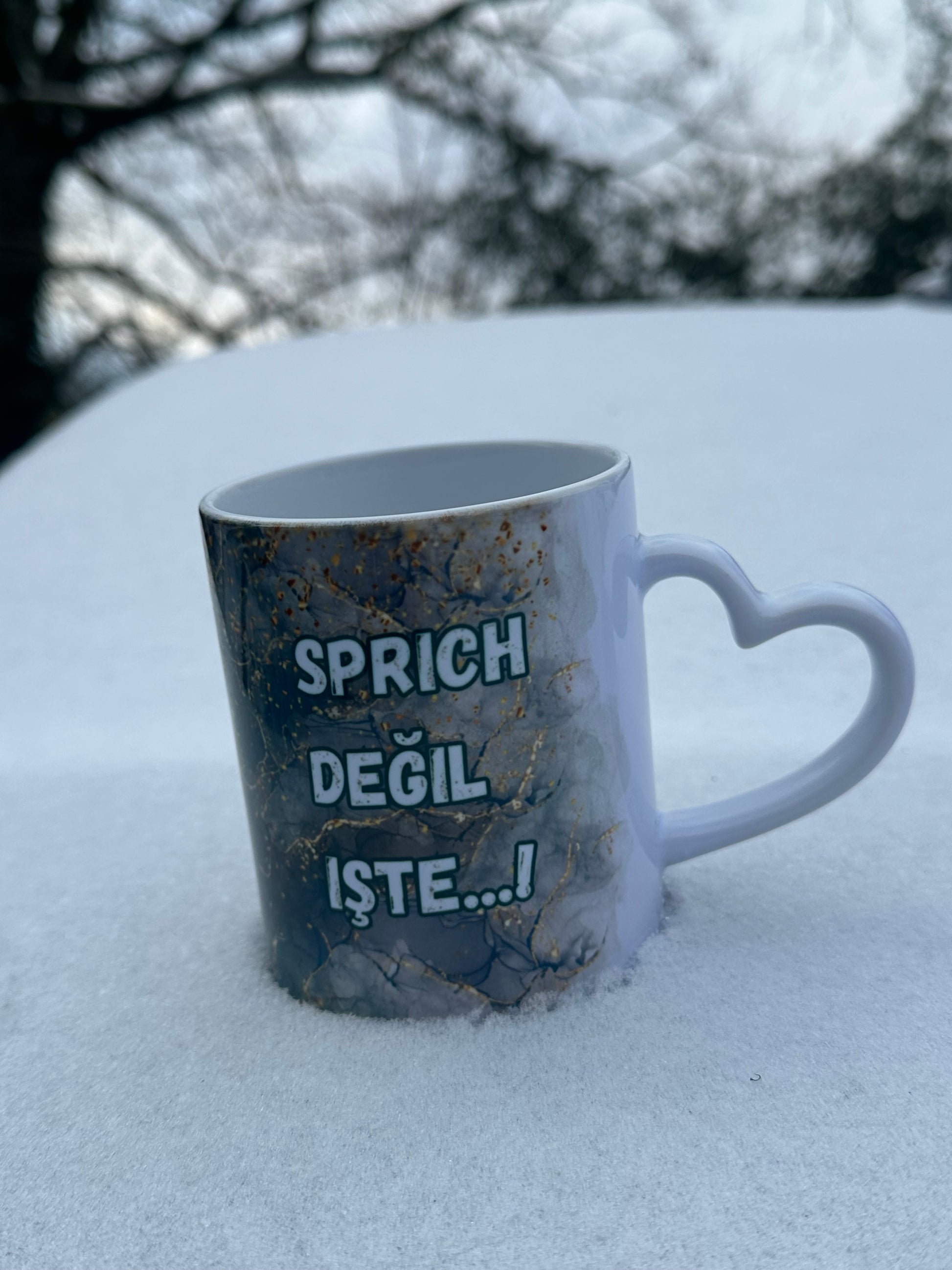 Sprich degil Tasse Herzgriff